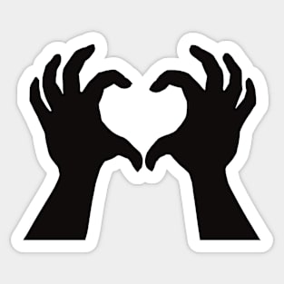 Hands making the sign of love, a heart Sticker